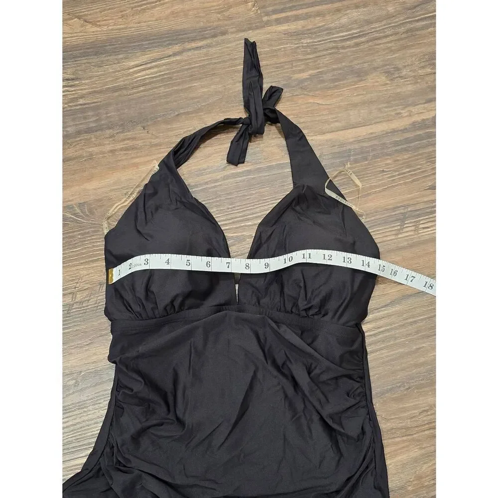 Tommy Hilfiger Black Halter One Piece Swimsuit Size 12 – Gently Used